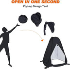 anngrowy Shower Privacy Tent, 7FT Extra Large Pop Up Toilet Tent, Portable Outdoor Bathroom Shower Enclosure, Privacy Shelter for Changing Camping Hiking Beach Dressing, Fishing, UPF50+