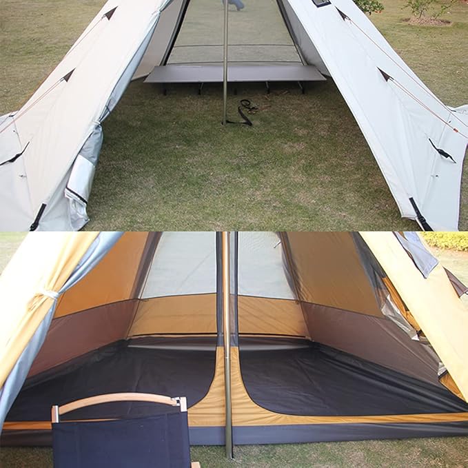 GeRRiT Pyramid Tent Indian Shelter Anti-Rainstorm Outdoor Camping Tent Yurt Tent with Stove Hole Family Teepee Tent