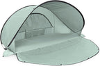 Picnic TIME Manta Portable Beach Tent, Fully-Assembled Pop Up Tent, Beach Shade and Sun Shelter, Instant Outdoor Shade with Carrying Bag for Outdoors and UPF50+ UV Protection, (Light Green)