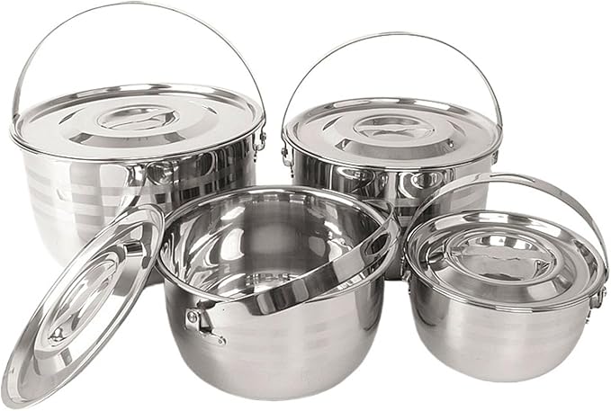 Compatible for NOBANA&CLS Outdoor Tableware Stainless Steel Set Pot Thickened Picnic Barbecue Multi-Purpose Portable Camping Hanging Soup