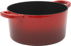 Crock Pot Artisan 7-Quart Round Enameled Cast Iron Dutch Oven With Oven Safe Borosilicate Glass Lid, Heavy-Duty Cookware for Baking, Roasting & Slow Cooking, Red