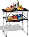 Outvita Folding Table, 2FT Aluminum Camping Table with Storage Adjustable Height Picnic Table Lightweight for Carring Outdoor Party Events Beach