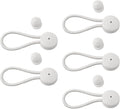 5 Pack Shock Cord Fastener Bungee Cord Clips With Adjustable Knob For Tent Boat Cover Canvas Marine Truck RV Trailer Accessories Nylon Rubber Material 13Cm Stretch Length(white)