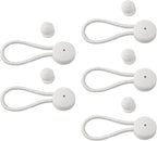 5 Pack Shock Cord Fastener Bungee Cord Clips With Adjustable Knob For Tent Boat Cover Canvas Marine Truck RV Trailer Accessories Nylon Rubber Material 13Cm Stretch Length(white)