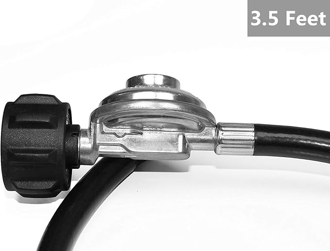 DOZYANT 3.5 Feet Propane Regulator and Hose Universal Grill Regulator Replacement Parts, QCC1 Hose and Regulator for Most LP Gas Grill, Heater and Fire Pit Table