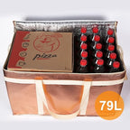 Bodaon 3-Pack Insulated Pizza Delivery Bags, XXX-Large Commercial Food Delivery Insulation Bag for Hot/Cold Food, Large Capacity Reusable Warming Bag, Gold