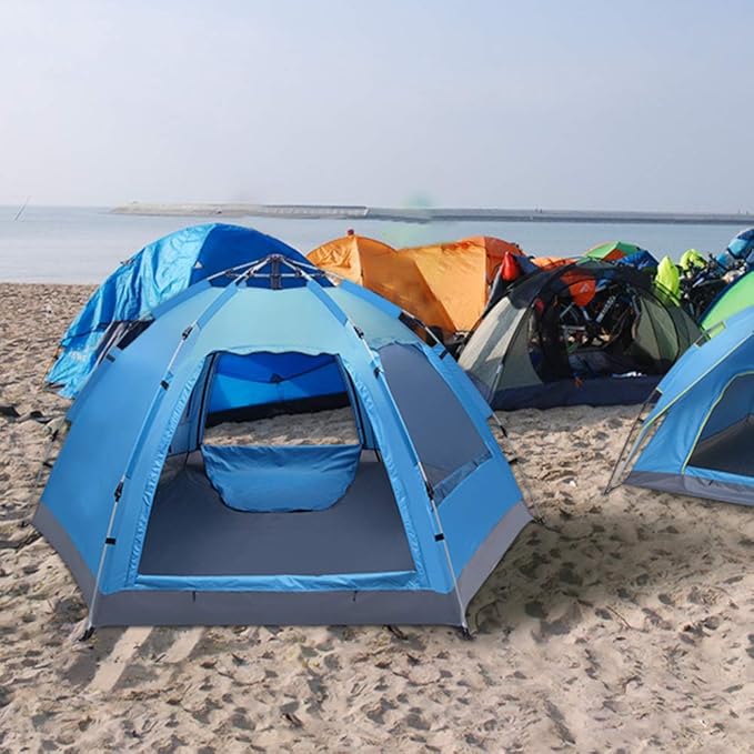 Camping Tent, Waterproof & Windproof Camping Dome Tent Automatic Pop Up Quick Shelter with Portable Carry Bag for Outdoor Hiking