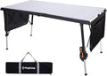 KingCamp Folding Camping Table Foldable, 55.1" x27.6" Aluminum Roll Up Table with Adjustable Height 6-7 Person Camp Tables Outdoor with Carrying Bag for BBQ, Patio, and Picnic Loads 265 Lbs