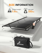 Sportneer Mesh Folding Camping Cot, 31.5" Extra Wide Breathable Cot Bed with Enhanced Airflow, Compact & Lightweight for Outdoor Camping, Backpacking, Hiking