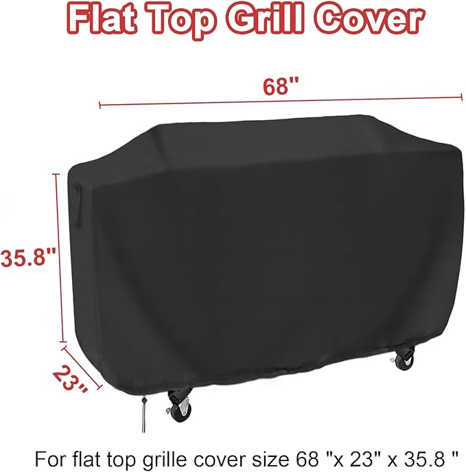 Flat Top Grill Cover Compatible with Royal Goumet GD401 Propane Gas Grill, 68 Inches Waterproof Cover for Outdoor 36“ Propane Griddle/Gas Griddles/Flat Grill-68 x 23 x 35.8 inches