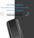 Solar Bluetooth Speaker Portable Wireless, 50H Playtime with HD Stereo Sound,5000mAh Can Charge Cell Phone,BT5.3,Outdoor Waterproof IPX6,TWS Pairing/AUX/TF play for Camping/Beach/Party/travel/Cycling