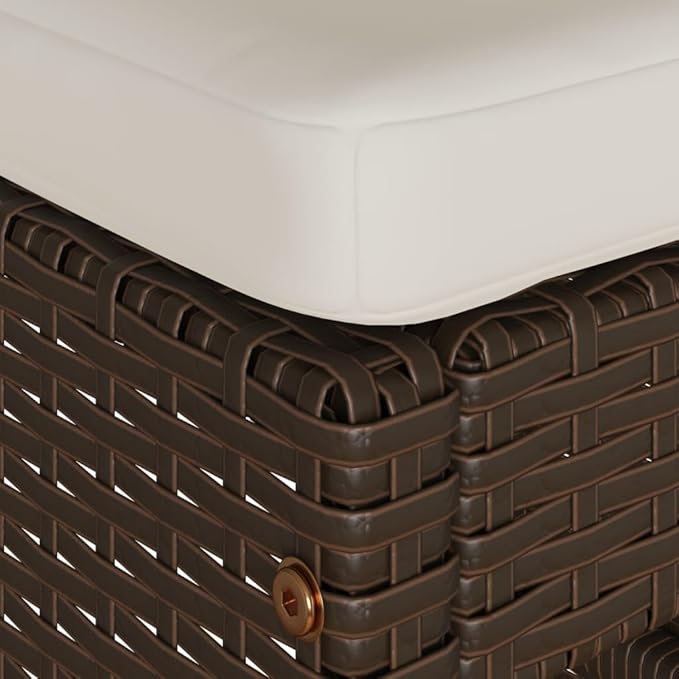 Patio Bar Stools with Cushions 2 pcs Brown Poly Rattan Dinning Chairs Camping Chair Camping Chairs Porch Chairs for Outdoor Dining Bedroom Patio