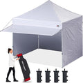ABCCANOPY 10x10 Pop up Canopy Tent with Sidewalls - Easy up Canopies with Awning, Outdoor Tents for Parties, Market, Commercial Events, White