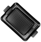 Grill Tray Set Of 2 Outdoor Grill Pans Tray Grill Pans with Hole Nonstick Barbecue Grilling Baskets for Outdoor Camping Vegetable Meat (2 grill pan)