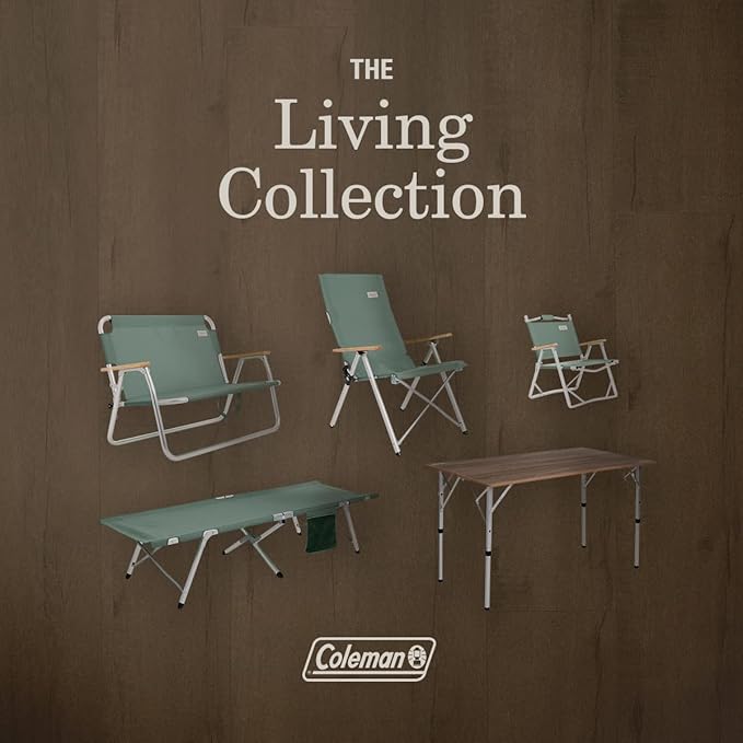 Coleman Living Collection Reclining Sling Chair, Lightweight Camp Chair with 3 Adjustable Reclining Positions, Premium Outdoor Furniture