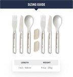 Sea to Summit Detour Stainless Steel Camp Cutlery Set, 2 Person (2 Knives, Forks, Spoons, w/Silicone Keeper)