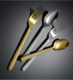 Silverware Flatware Cutlery Set， 4/16/24/32/40/48 Pieces Thick Linen Pattern Stainless Steel Cutlery， Hotel Restaurant， Home Steak Knife， Dessert Spoon，Silver-48 Pieces for 12