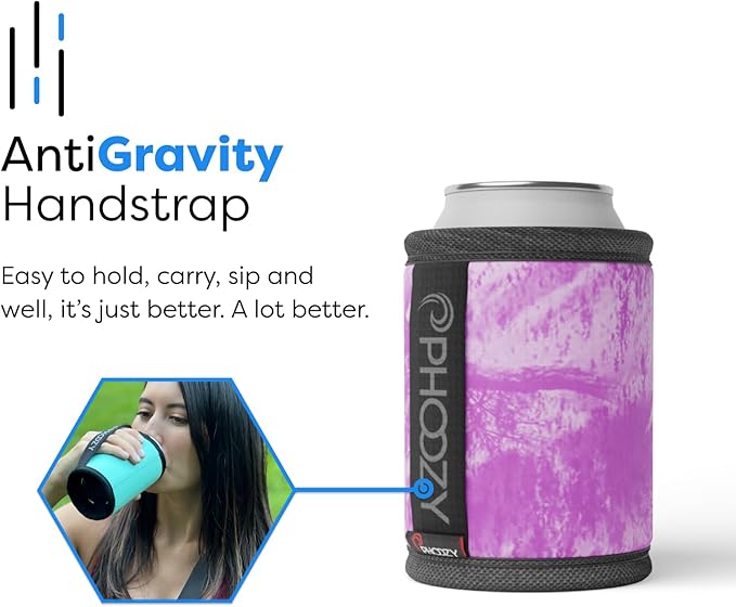 PHOOZY Insulated Can Cooler for 12oz Cans with NASA-Inspired Technology - Patented Koozie That Keeps Drinks Cold 10x Longer - Lightweight Beer Koozie for Outdoor Adventures - Pink