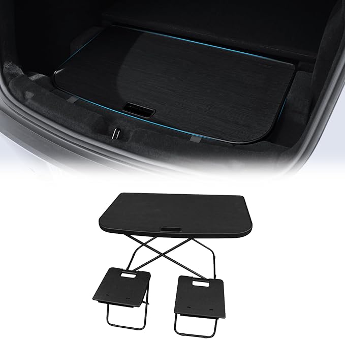 Foldable Picnic Table for Tesla Model Y 2021-2026 Camping Car Table Board Eating Laptop IPad or Notebook for Tesla Model Y Accessories for Travel Hiking Picnic BBQ Fishing Beach