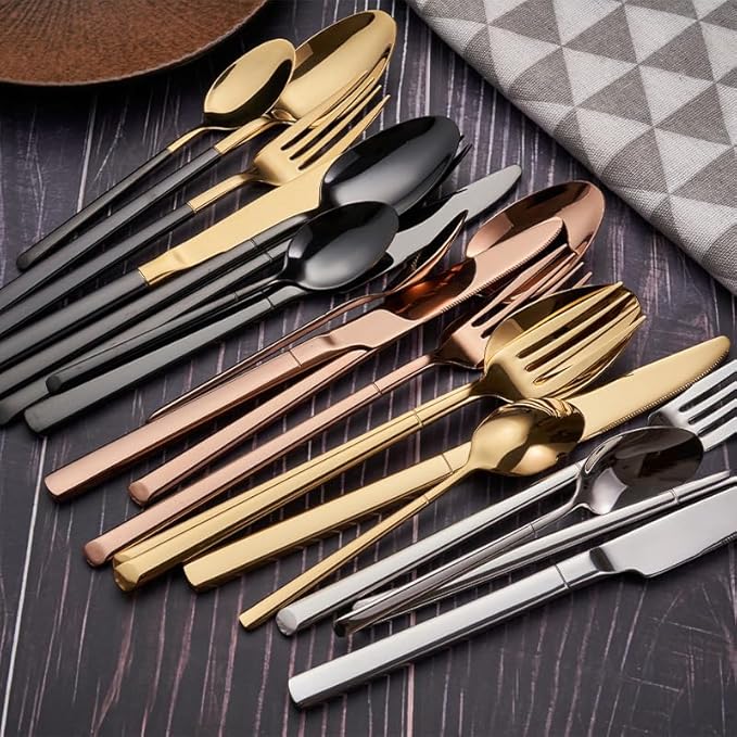Premium 48-Piece Stainless Steel Cutlery Set - 304 Silverware Flatware for 12, Includes Forks & Spoons, Durable Tableware for Home & Hotel Use