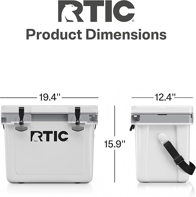 RTIC Ultra-Light 22 Quart Hard Cooler Insulated Portable Ice Chest Box for Drink, Beverage, Beach, Camping, Picnic, Fishing, Boat, Barbecue, 30% Lighter Than Rotomolded Coolers