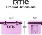 RTIC Ultra-Light 32 Quart Hard Cooler Insulated Portable Ice Chest Box for Drink, Beverage, Beach, Camping, Picnic, Fishing, Boat, Barbecue, 30% Lighter Than Rotomolded Coolers