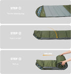 Cotton Flannel Lined Sleeping Bag for Adults Teens Kids, Cold Weather & Warm, 3 Seasons, Lightweight Compact Camping Essentials Equipment, Hiking, Outdoor, Travel