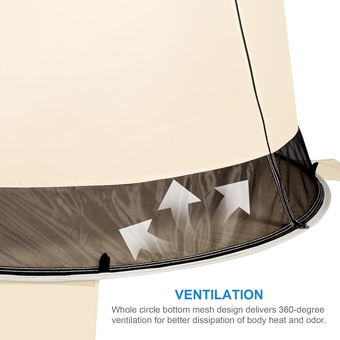 Wolfwise Pop up Beach Tent Sun Shelter with UPF50+ UV Protection, Instant Easy Setup Popup Beach Shade Canopy for 3 Person, Portable & Foldable with Carring Bag, 87 ×57×47 in, Beige