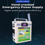 150W/500W Portable Hand Crank Generator 110V/220V, Large Capacity Lithium Battery, Power Supply USB Charger Phone Car Charging Survival for Outdoor Emergency Power Camping,150W-220V