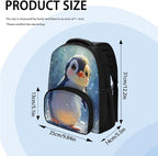 Penguin School Backpack Set for Boys Elementary School Bookbags with Lunch Box and Book Sleeve Casual Primary Bookbag Kindergarten Schoolbags 3 in 1