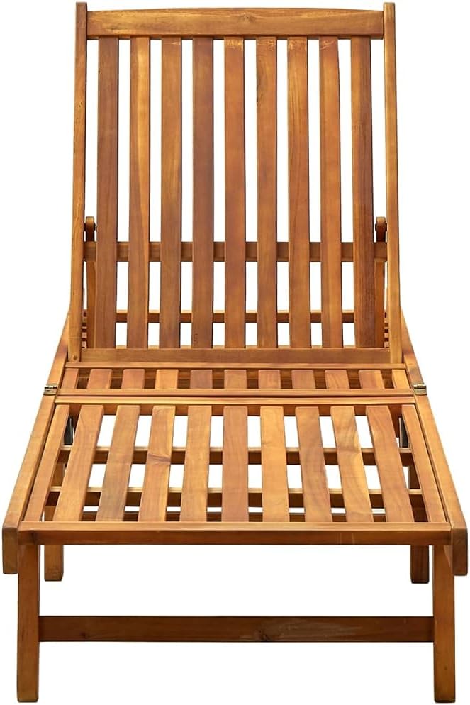 Zero Gravity Chair Camping chairPatio Sun Lounger with Cushion Solid Acacia WoodSuitable for Gardens, courtyards, and patios