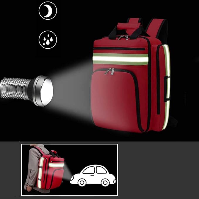 Waterproof Medical First Aid Bag, Multi-Pocket Emergency Treatment Backpack, for Hiking Travel Field Trips Camping Well