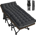 LILYPELLE Folding Camping Cot, Extra Wide Heavy Duty Sleeping Cots with Carry Bag, Double Layer Oxford Portable Travel Camp Cots for Home, Office Nap and Outdoor Beach