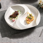 Camping Plates 10.5-inch Hotel Ceramic Tableware With Irregular White Plates And Creative Mandarin Duck Artistic Conception For Private Dishes Cold Decorative Plate(10.5 in)