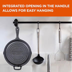 Commercial CHEF 10.25-Inch Cast Iron Skillet, Pre-Seasoned Cast Iron, Integrated Hanging Hole in Handle, Works on All Cooktops Including Induction, Outdoor Skillet for Campfires or Grills, CHFS1025