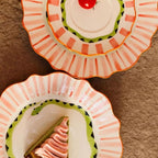 Camping Plates Hand-painted Contrasting Color Ceramic Dinner Plate, Home Dining, Tableware, New Year Gift Decorative Plate