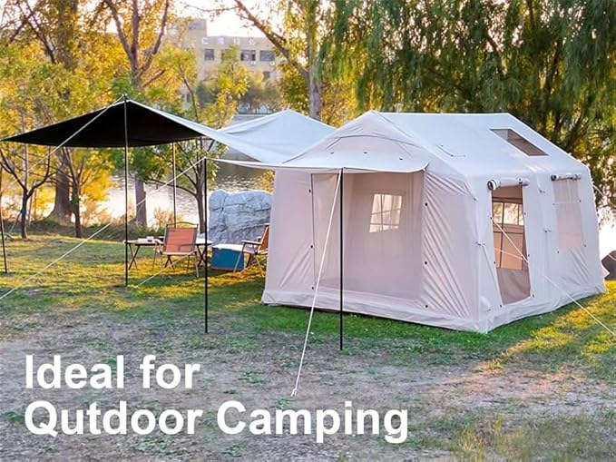 Inflatable Tents for Camping, Large Inflatable Camping Tent with Hand Pump, Easy Setup Tents for 2/4/6/8/10/12 People, Portable Glamping Tent