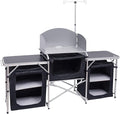 Nice C Camping Table, Storage Camping with Solar Panels Camping Kitchen Table, Upgrade Light Stand and 3 Organizers