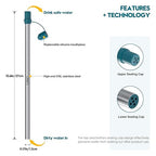 Portable Water Filter Straw, 316L Stainless Steel Reusable Personal Water Purifier for Camping Hiking Backpacking Travel, Emergency Survival Gear (2 -Pack)