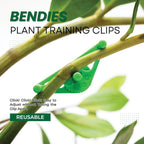 Bendies LST Plant Training Clips 15 Pack - v2.0 Adjustable Low Stress Green Support Clips for Stem Bending, Grow Tent, Plant Ties & Gardening Accessories