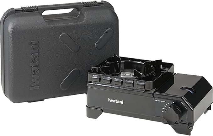 Iwatani Cassette Stove, Gas Tough Maru Jr. Made in Japan, Dutch Oven Compatible, Black