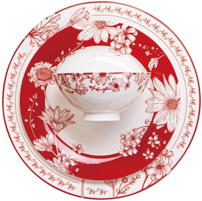 Camping Plates Underglaze Color Bone China Dinner Plate, Home Dining, Western Food Bowl, Tableware Decorative Plate