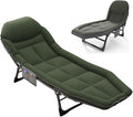 Camping Cot for Adults with Cushion, Portable Folding Cot, 5-Position Chaise Lounge Chair for Outdoor, Camping, Pool, Beach, Patio Relaxation