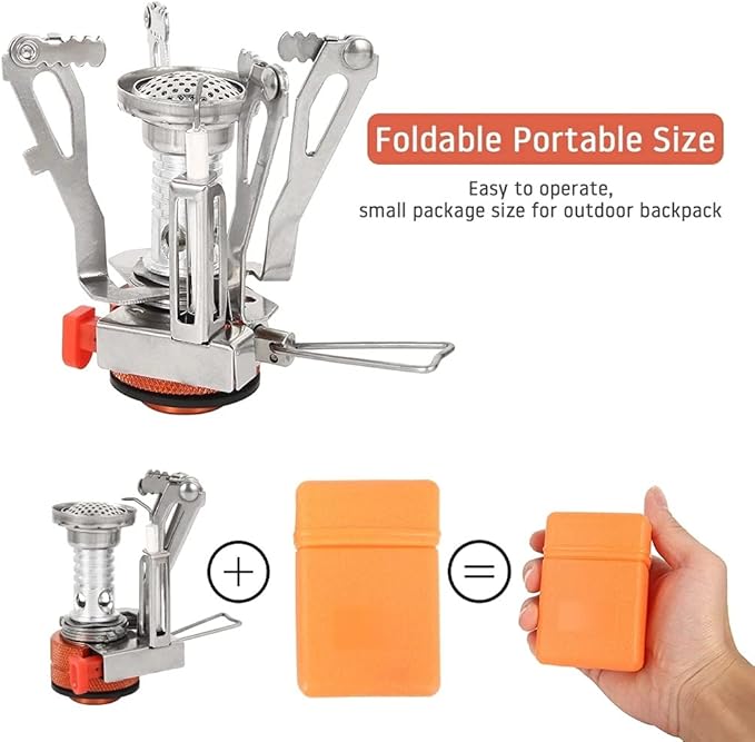 Outdoor Camping Cookware Set Utensils Tableware Cooking Stove Kit Travel Hiking Picnic Camping Tools for 1-2 Person