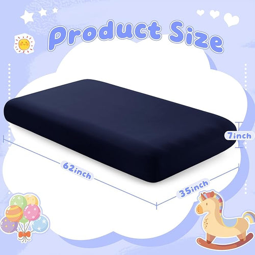 2 Pack Kids Air Mattress Fitted Sheet Only Compatible with Intex Cozy Kidz, Navy Toddler Inflatable Mattress Sheets for Travel Camping Airbed & Sleepover Party