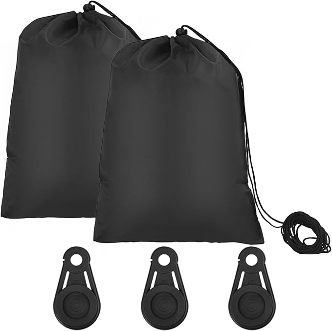 2 Pack Beach Canopy Wind Assist, Beach Shade Accessories, No Wind Sun Canopy Assist kit, Provide Shade in Breezes/No Wind Form Tent-Like Shape Shade (2 Bags + 3 Clamps)