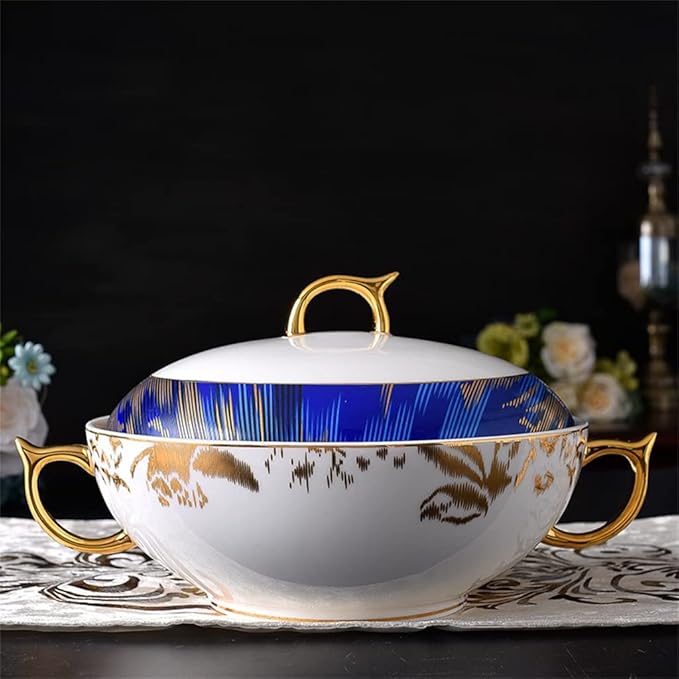 Vintage 52 Tableware Bone China Bowl, Chopsticks, Dish and Plate Set Household Kitchenware