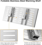 Universal Grill Foldable Warming Rack/Shelf for Blackstone 17'' 22'' 28'' 36'', Pit Boss,Camp Chef and Most Flat Top/Table Top Griddle Grill,Stainless Steel BBQ Shelf Replacement Parts,1 Pack