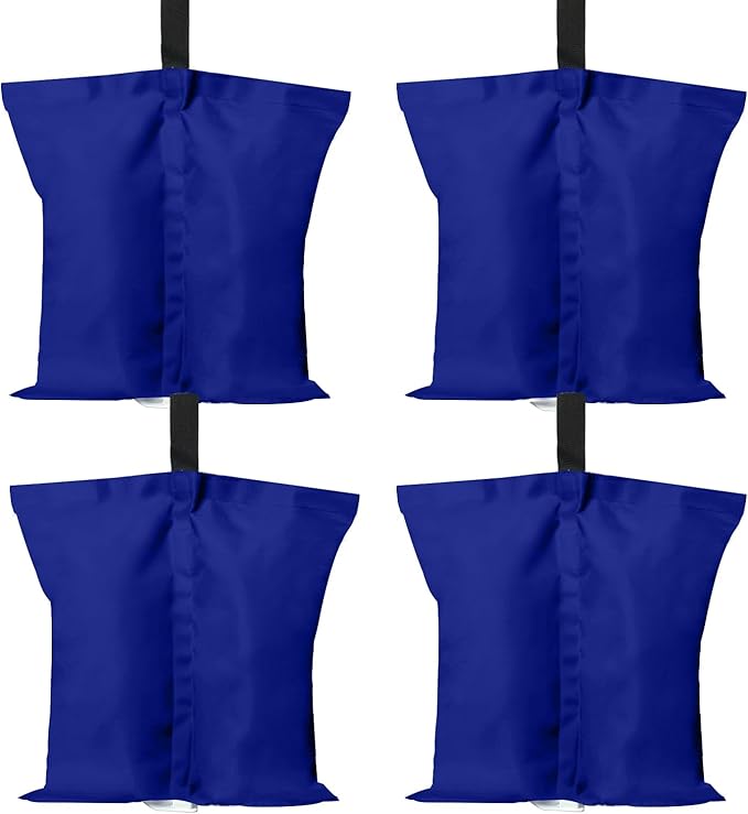 ABCCANOPY Canopy Weights 120 LBS Gazebo Tent Sand Bags,4-Pack Blue (Without Sand)