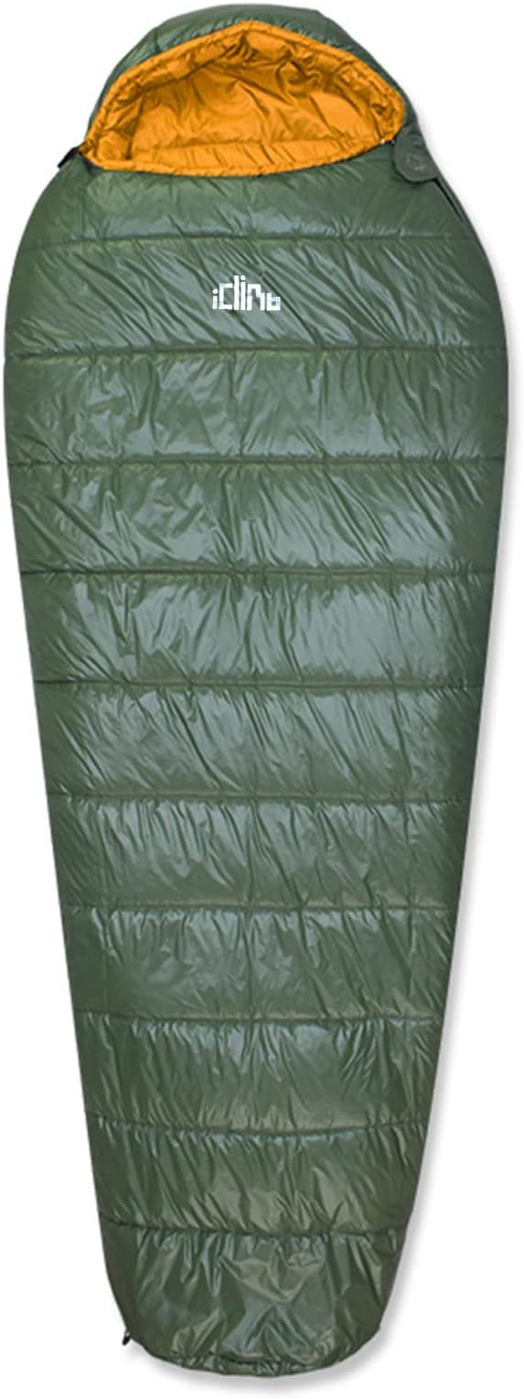 iClimb 3M Thinsulate Insulation Mummy Sleeping Bag with Compression Sack Ultralight Compact Warm Washable for Adults Indoor Outdoor Backpacking Camping Hiking